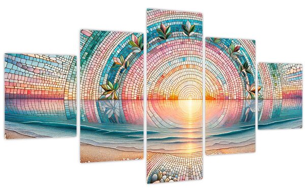 Obraz - Mozaika zapadajícího slunce (125x70 cm)