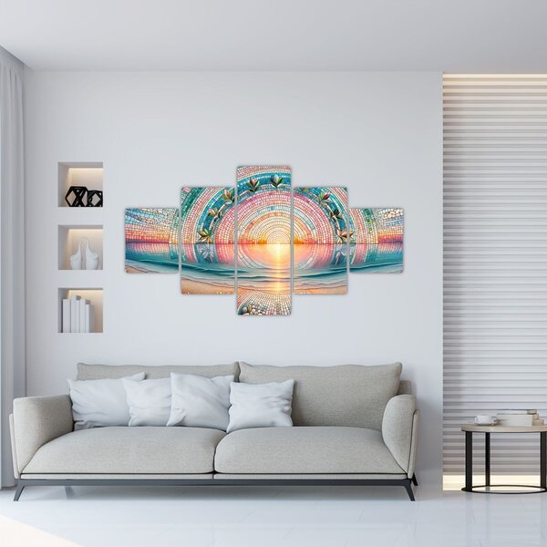 Obraz - Mozaika zapadajícího slunce (125x70 cm)