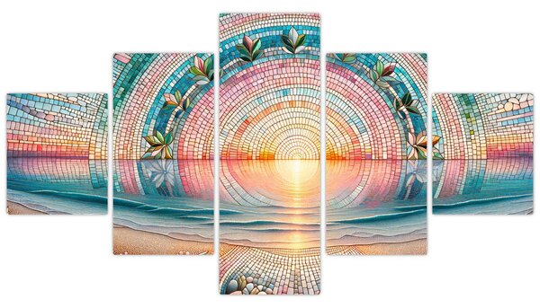 Obraz - Mozaika zapadajícího slunce (125x70 cm)