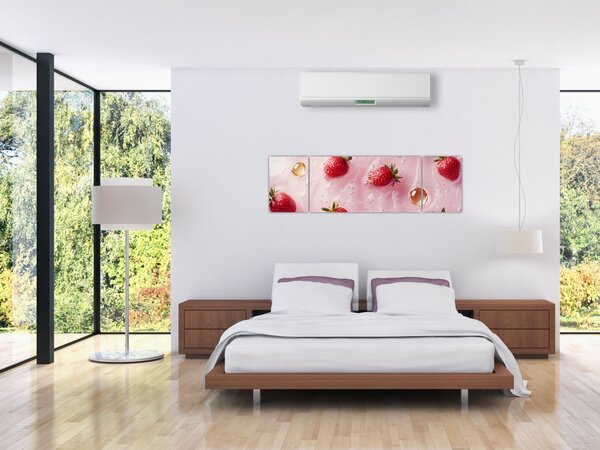 Obraz - Jahody v bublinách (170x50 cm)