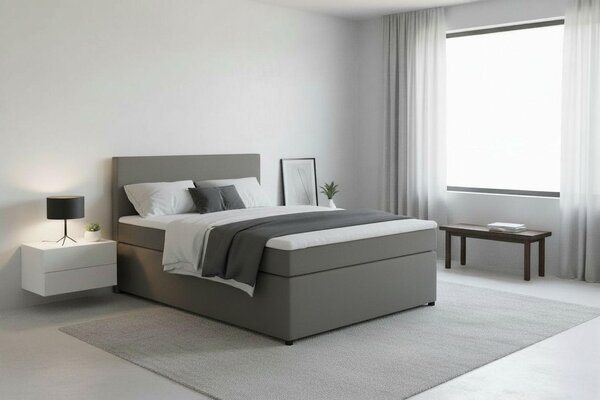 POSTEL BOXSPRING, 140/200 cm, šedá MID.YOU - Jednolůžkové postele, Online Only