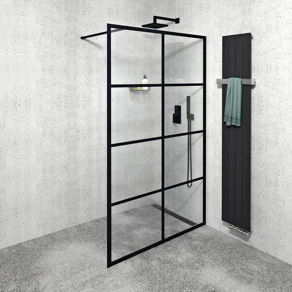 Sprchový kout CURE BLACK 1400 mm, čiré sklo