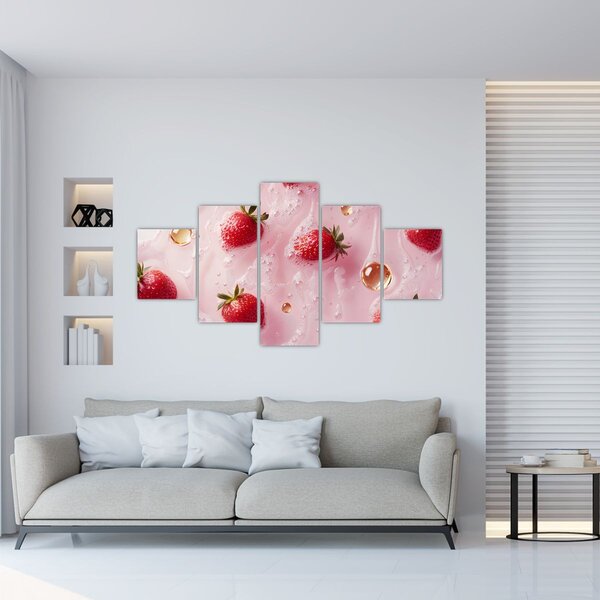 Obraz - Jahody v bublinách (125x70 cm)