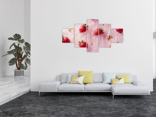 Obraz - Jahody v bublinách (125x70 cm)
