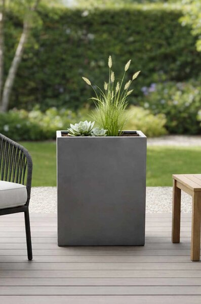 Květináč ELEMENTO, sklolaminát, šířka 59 cm, beton design