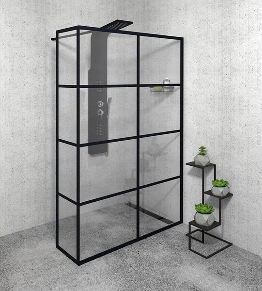 Sprchový kout CURE BLACK 1400 mm, čiré sklo