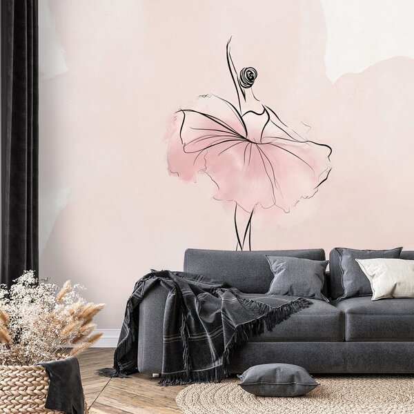 Tapeta elegantní baletka v růžové sukni