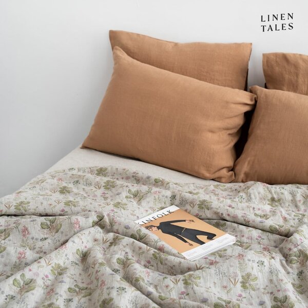 Lněný prošívaný přehoz v přírodní barvě 220x230 cm Botany 2 & Melange – Linen Tales