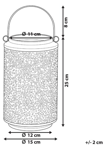 Lucerna CORFU Kov 25 cm Zlatá