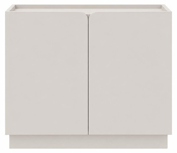 Komoda se dvěma dvířky a čtyřmi policemi, materiál: kašmír, rozměry: 90 x 40 x 85,5 cm