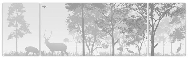 Obraz - Louka s jeleny (170x50 cm)