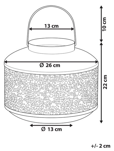 Lucerna CORFU Kov 22 cm Zlatá