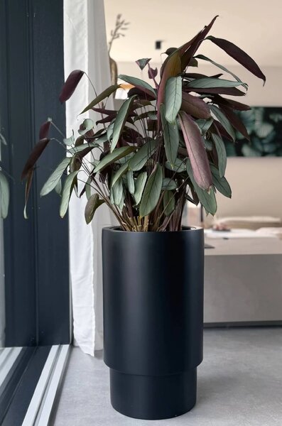 Květináč ESCADA, sklolaminát, výška 60 cm, černá