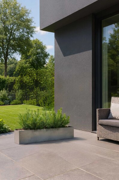 Truhlík FLOBO, sklolaminát, šířka 100 cm, šedá - beton design