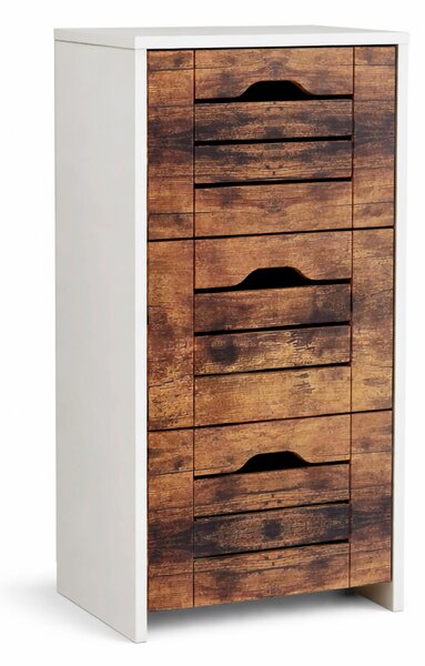 MIDI SKŘÍŇKA, bílá, barvy dubu, 38/76/28 cm MID.YOU - Koupelnové série, Online Only