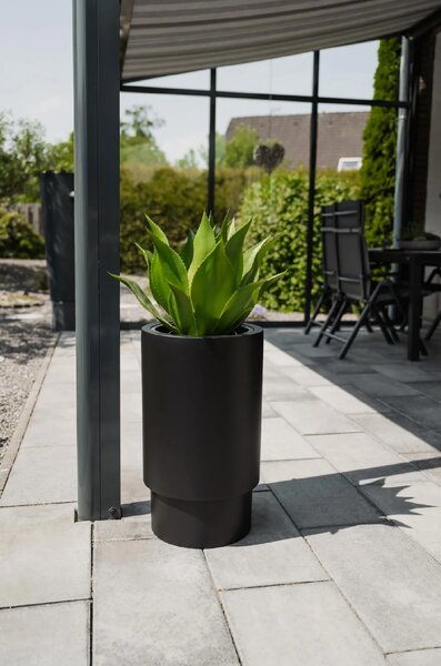 Květináč ESCADA, sklolaminát, výška 60 cm, černá