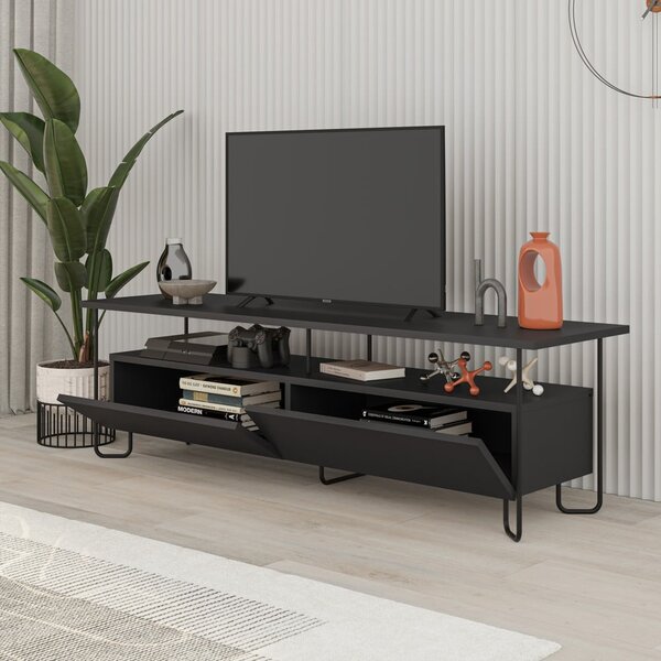 Černý TV stolek 150x45 cm Dilly – Marckeric