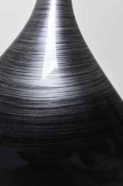 Dekorativní váza BELDADE, sklolaminát, výška 54 cm, stříbrno-černý lesk