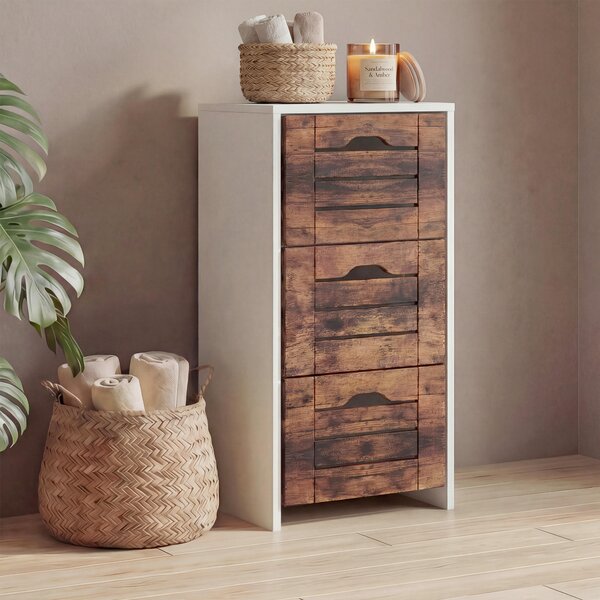 MIDI SKŘÍŇKA, bílá, barvy dubu, 38/76/28 cm MID.YOU - Koupelnové série, Online Only