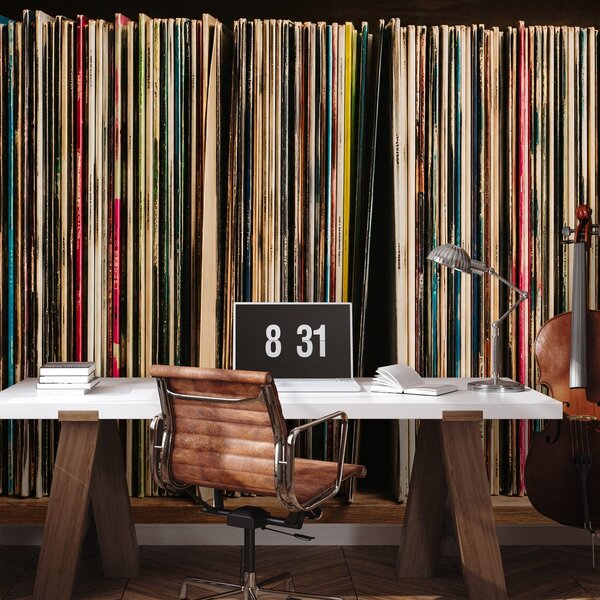 Tapeta vinylové desky v retro stylu