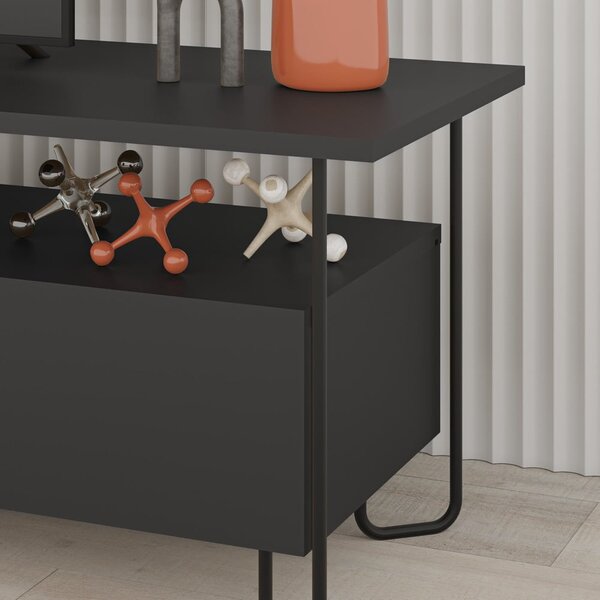 Černý TV stolek 150x45 cm Dilly – Marckeric