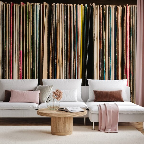 Tapeta vinylové desky v retro stylu