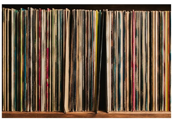 Tapeta vinylové desky v retro stylu