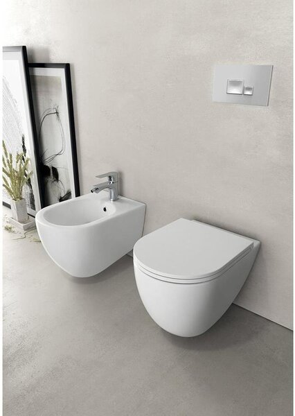 Závěsný bidet INFINITY 36,5x53 cm, matná bílá