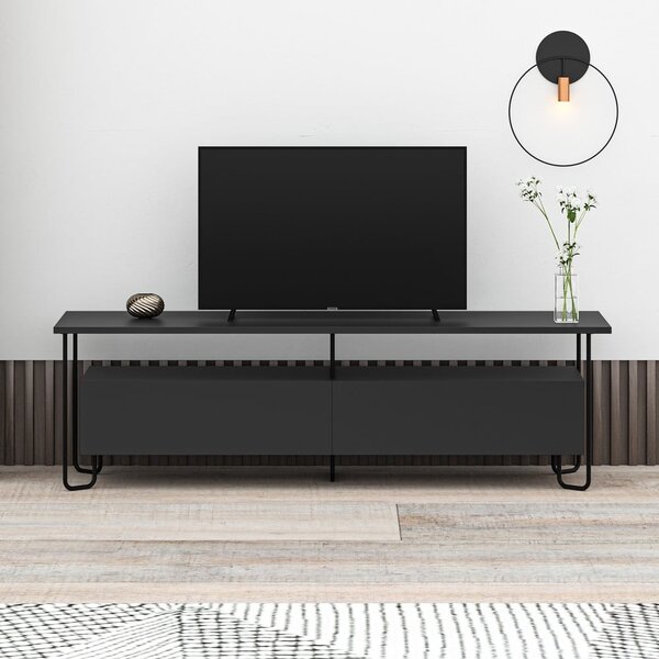 Černý TV stolek 150x45 cm Dilly – Marckeric