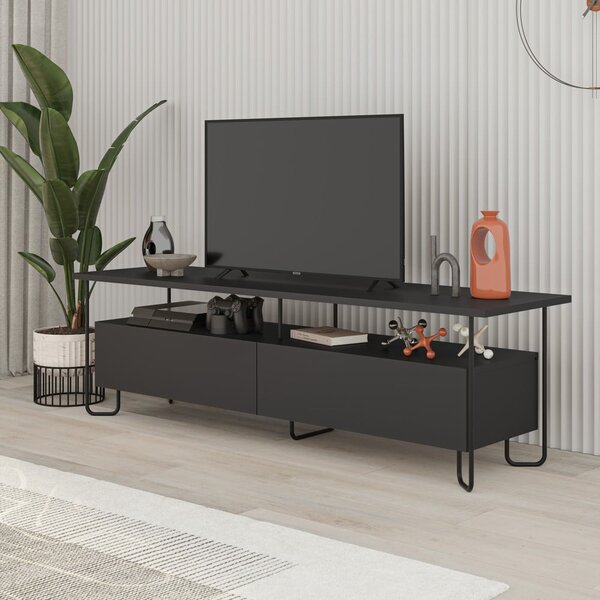 Černý TV stolek 150x45 cm Dilly – Marckeric