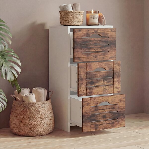 MIDI SKŘÍŇKA, bílá, barvy dubu, 38/76/28 cm MID.YOU - Koupelnové série, Online Only
