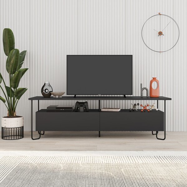 Černý TV stolek 150x45 cm Dilly – Marckeric