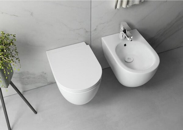 Závěsný bidet INFINITY 36,5x53 cm, matná bílá