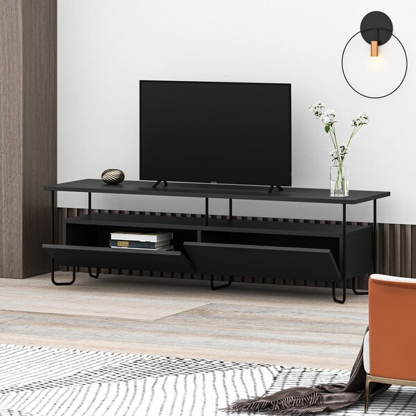 Černý TV stolek 150x45 cm Dilly – Marckeric
