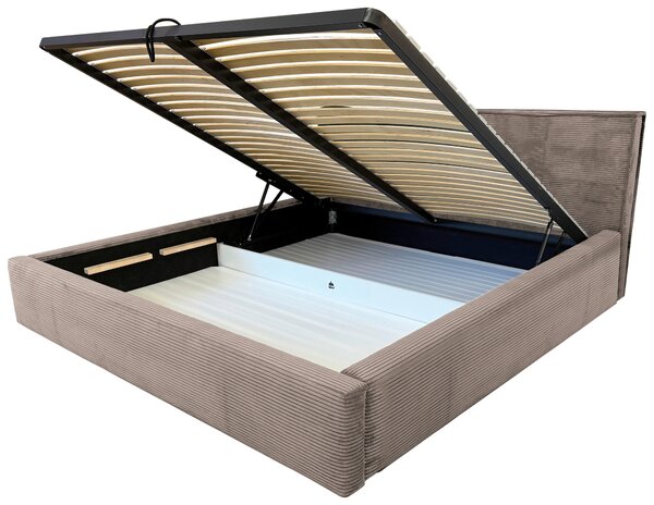 ČALOUNĚNÁ POSTEL, 140/200 cm, světle hnědá P & B - Postele s úložným prostorem, Online Only
