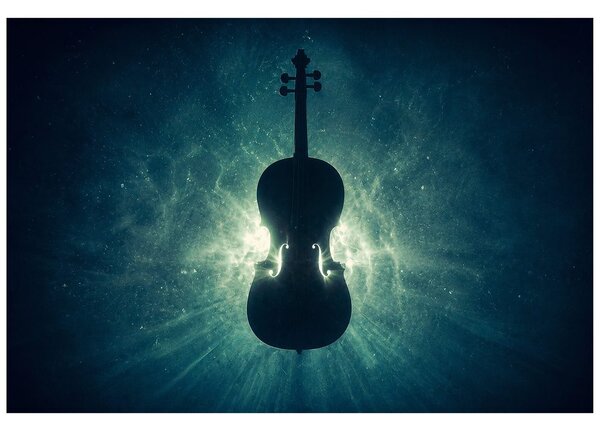 Fototapeta violončelo v kosmickém světle