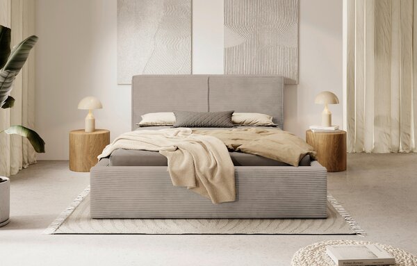 ČALOUNĚNÁ POSTEL, 140/200 cm, světle hnědá P & B - Postele s úložným prostorem, Online Only