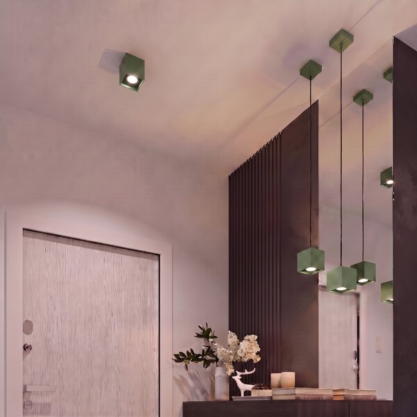 Sollux Lighting Nástěnné svítidlo QUAD 1 olivově zelené