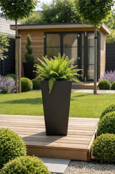 Květináč CLASSIC, sklolaminát, výška 70 cm, antracit