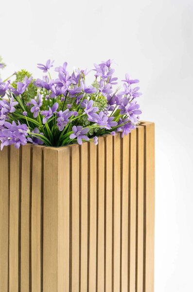 Dřevěný truhlík MAXI, s příčkami, akácie, šířka 84 cm, hnědá