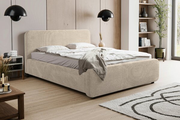 ČALOUNĚNÁ POSTEL, 140/200 cm, přírodní barvy MID.YOU - Postele s úložným prostorem, Online Only