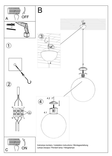 Sollux Lighting Závěsné svítidlo UGO 20 bordó