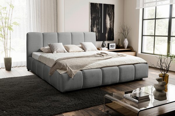 ČALOUNĚNÁ POSTEL, 180/200 cm, šedá MID.YOU - Postele s úložným prostorem, Online Only