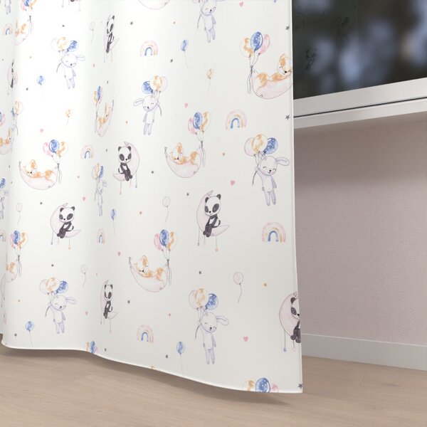 Biante Dětský bavlněný závěs Sandra SA-374 Pandy lišky a zajíčci s balónky 150x140 cm