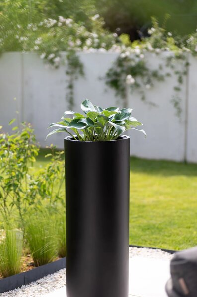 Květináč SOLERIO, sklolaminát, výška 100 cm, černá