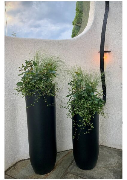 Květináč SOLERIO, sklolaminát, výška 100 cm, černá