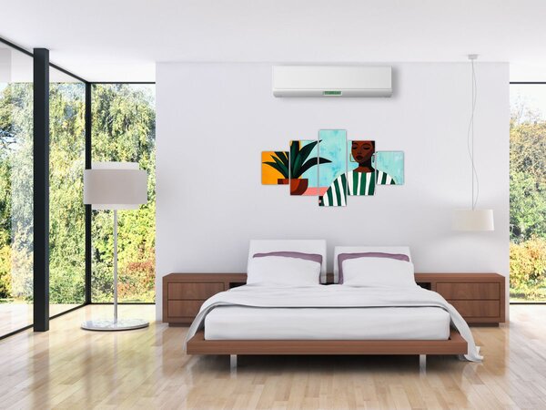 Obraz - Žena s květinou (125x70 cm)