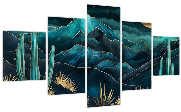 Obraz - Tyrkysová noc (125x70 cm)