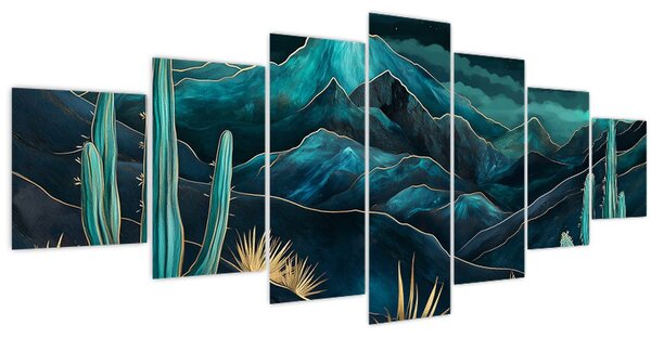 Obraz - Tyrkysová noc (210x100 cm)