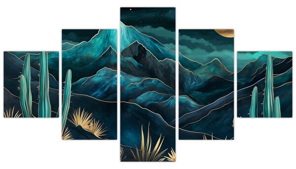 Obraz - Tyrkysová noc (125x70 cm)